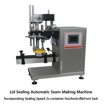 ढक्कन सीलिंग स्वचालित सीम बनाने की मशीन जिसमें सीलिंग स्पीड 2s कंटेनर शामिल है जो स्वचालित कंटेनर सीलिंग के लिए आदर्श है