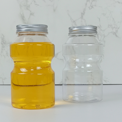0.5L खाद्य ग्रेड पीईटी प्लास्टिक की बोतलें कैप्स रिंग बकेट शेप जूस मिल्क